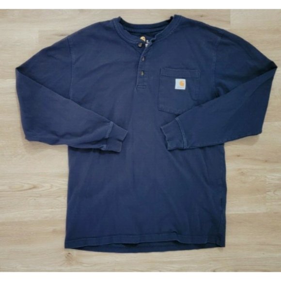 Carhartt Other - Carhartt Mens Shirt Size Medium Workwear Pocket Long-Sleeve Henley K128 Blue
